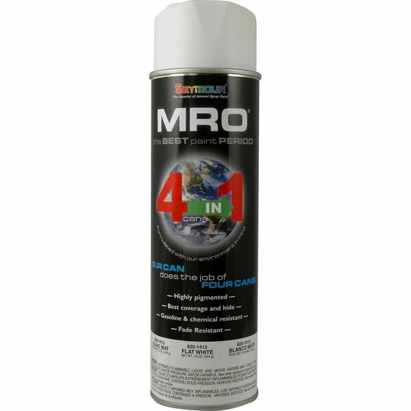 Seymour Midwest 20 oz MRO High Solid Spray Paint, Flat White SM620-1412